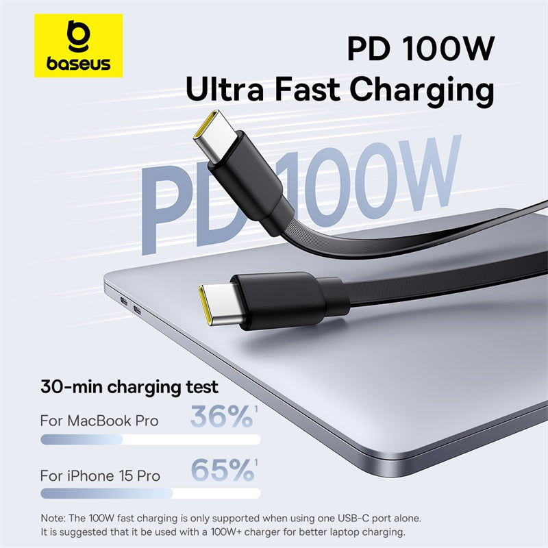 Bright Mirror One-for-Two Fast Charging Data Cable Type-C to C+C 100W - 1m