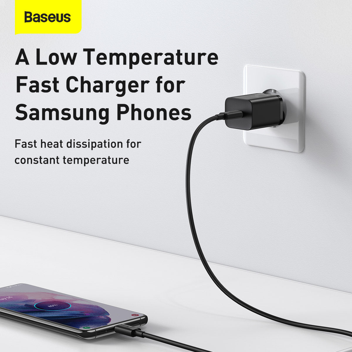 Baseus Super Si 25W Quick Charger and 1M Type C to Type C Cable - Black