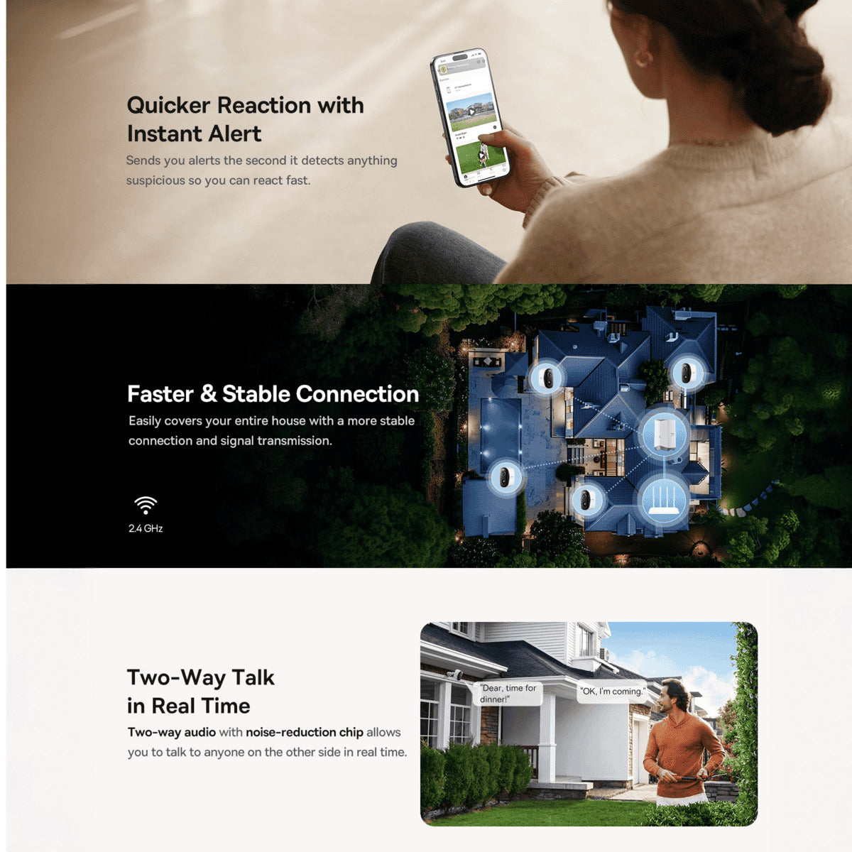 Baseus Security N1 camera mounted outside a home