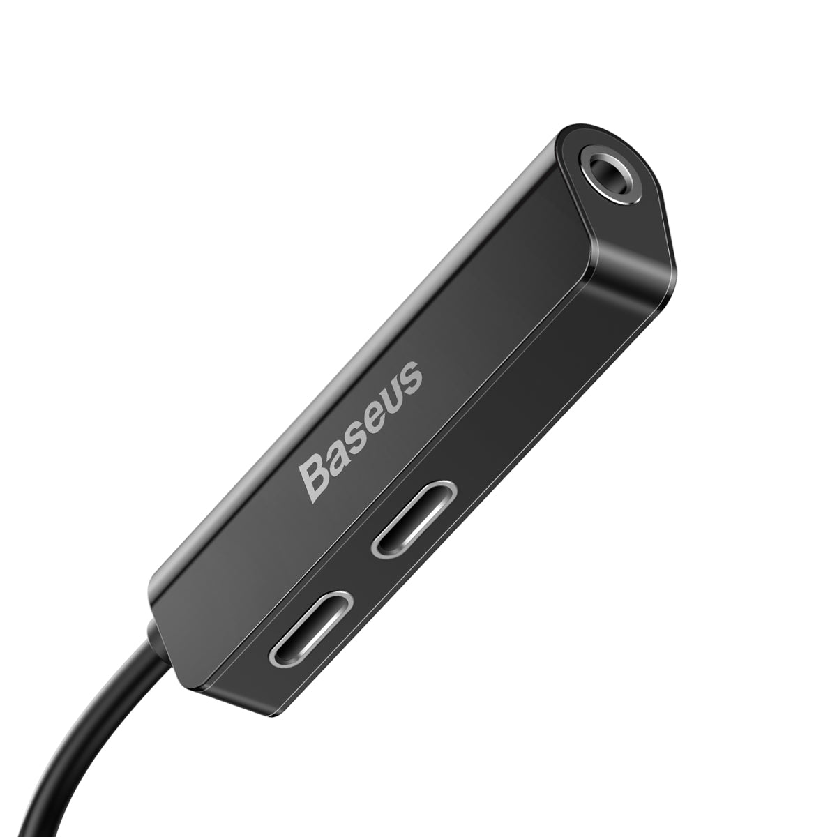 Baseus L52 3 in 1 Male iOS to Dual iOS and 3.5mm Female Audio Adapter Black