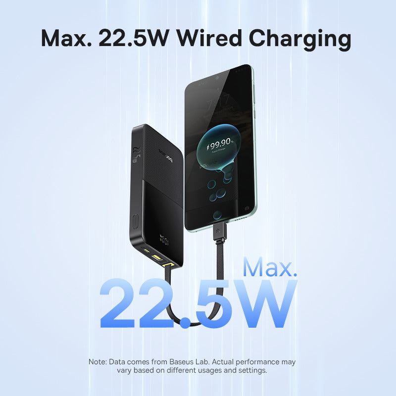 Baseus EnerFill FC51 Bipow2 Pro Digital Display Power Bank with Built-in Cable 10000mAh 22.5W