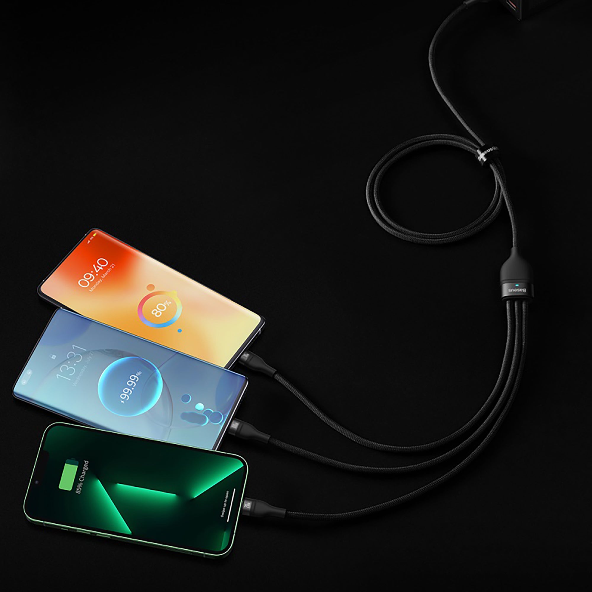 Baseus multiport cable for USB-C, Lightning and Micro USB devices