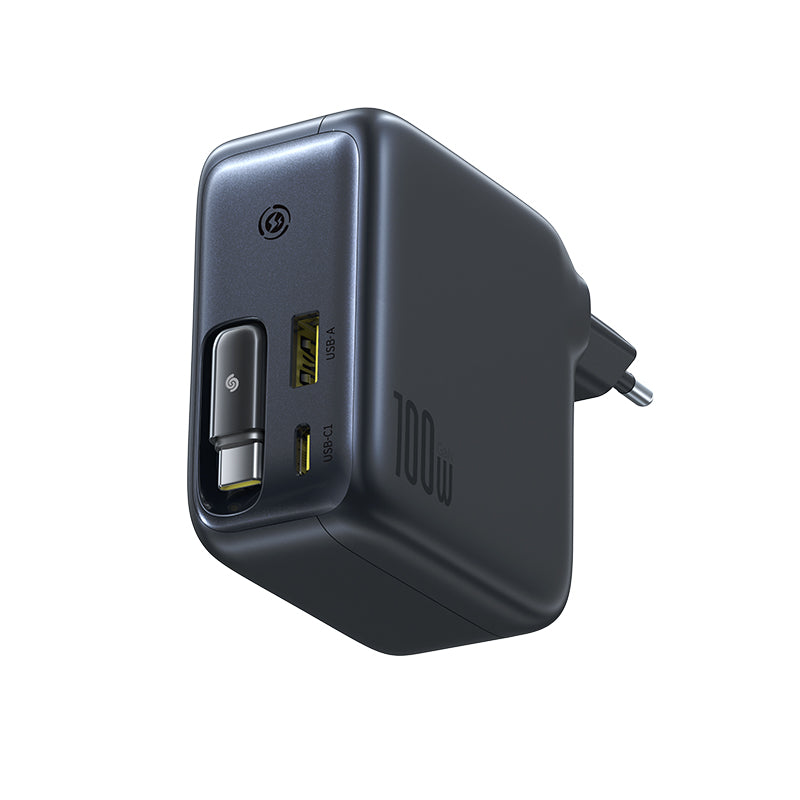 Baseus EnerCore CJ11 Fast Charger with Retractable Cable 2C+U 100W EU - Cluster Black