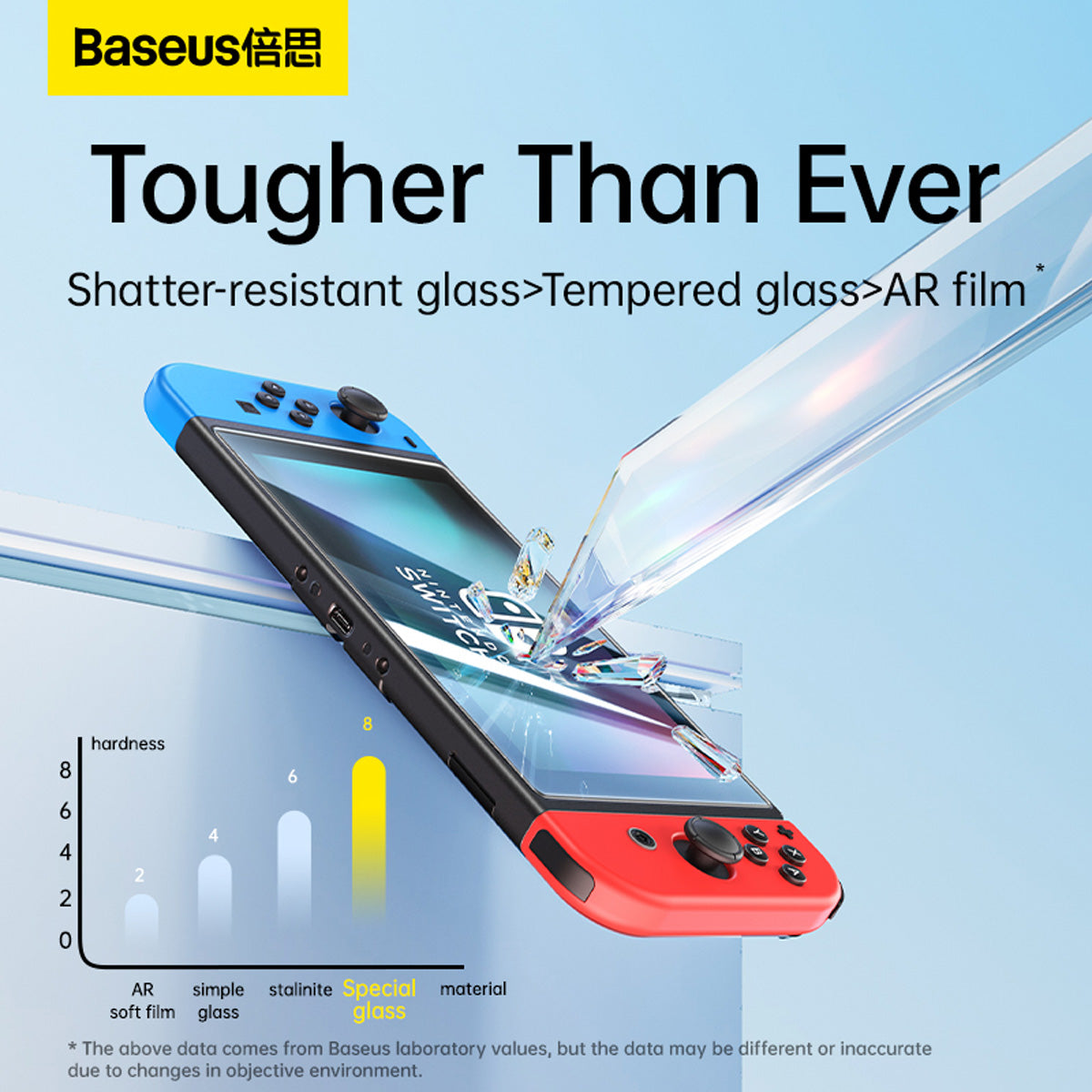 Baseus Crystal Series HD Tempered Glass Screen Protector for Nintendo Switch OLED 2021, Clear (Pack of 2, with 2 Cleaning Kits and Installation Tool)