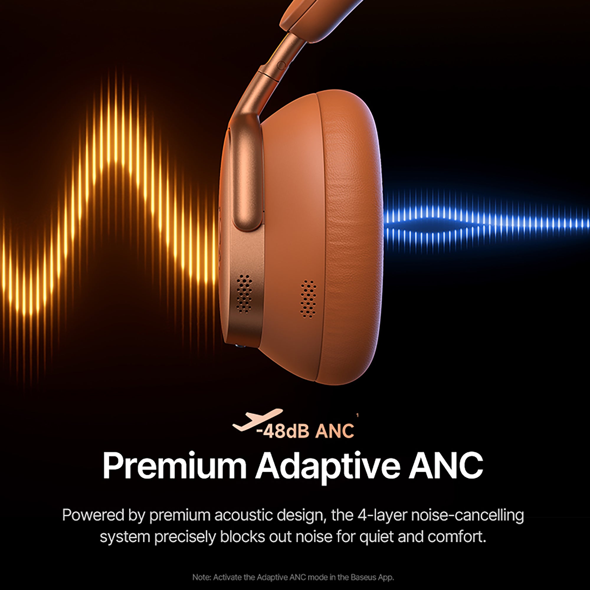 Baseus Inspire XH1 Headphones Sound by Bose -48dB ANC Hi‑Res LDAC 100H