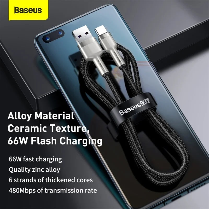 Baseus Cafule Series Metal Data Fast Charging Cable USB to Type-C 66W 1m