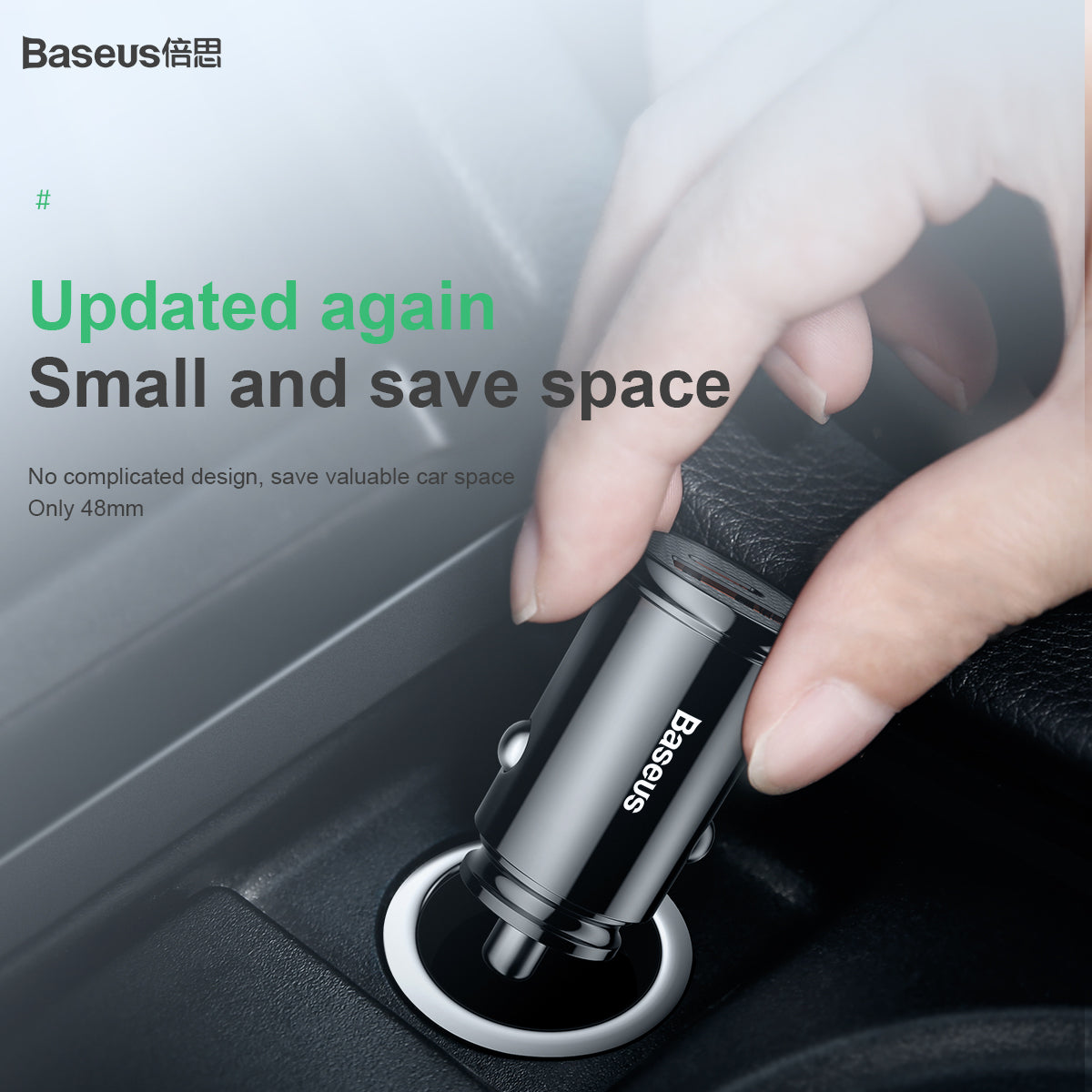 Baseus Circular Plastic Series 30W USB and Type C 30W PPS Car Charger Black