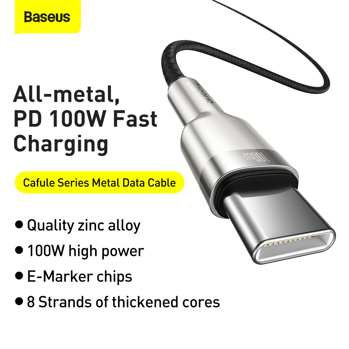 Baseus Cafule Series Metal Data Cable Type-C to Type-C 100W 1M