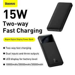 Baseus Bipow Series Digital Display Power Bank 15W - Black