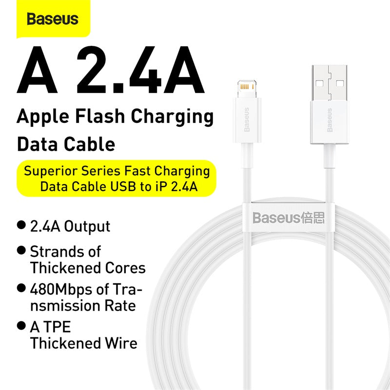 Baseus Superior Series Fast Charging Data Cable USB to iOS 2.4A 1M