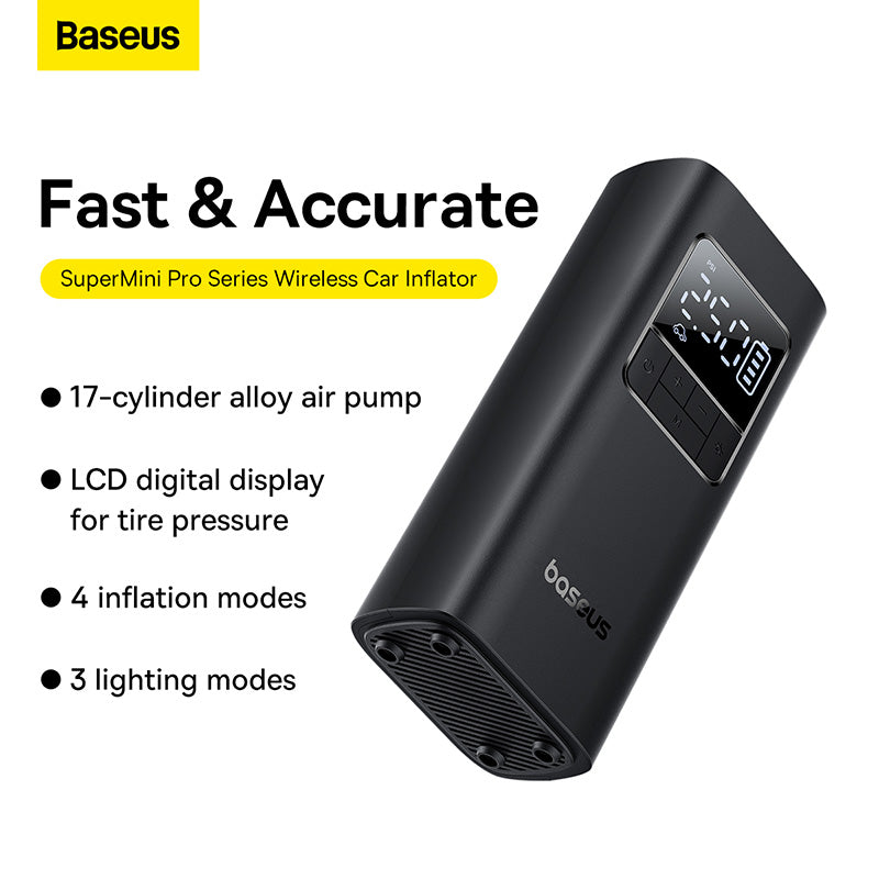 Baseus SuperMini Pro Series Wireless Car Inflator Cluster Black