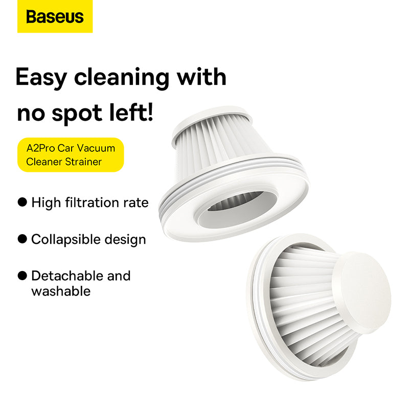 Baseus A2Pro Car vacuum Cleaner Strainer 2PCS - White