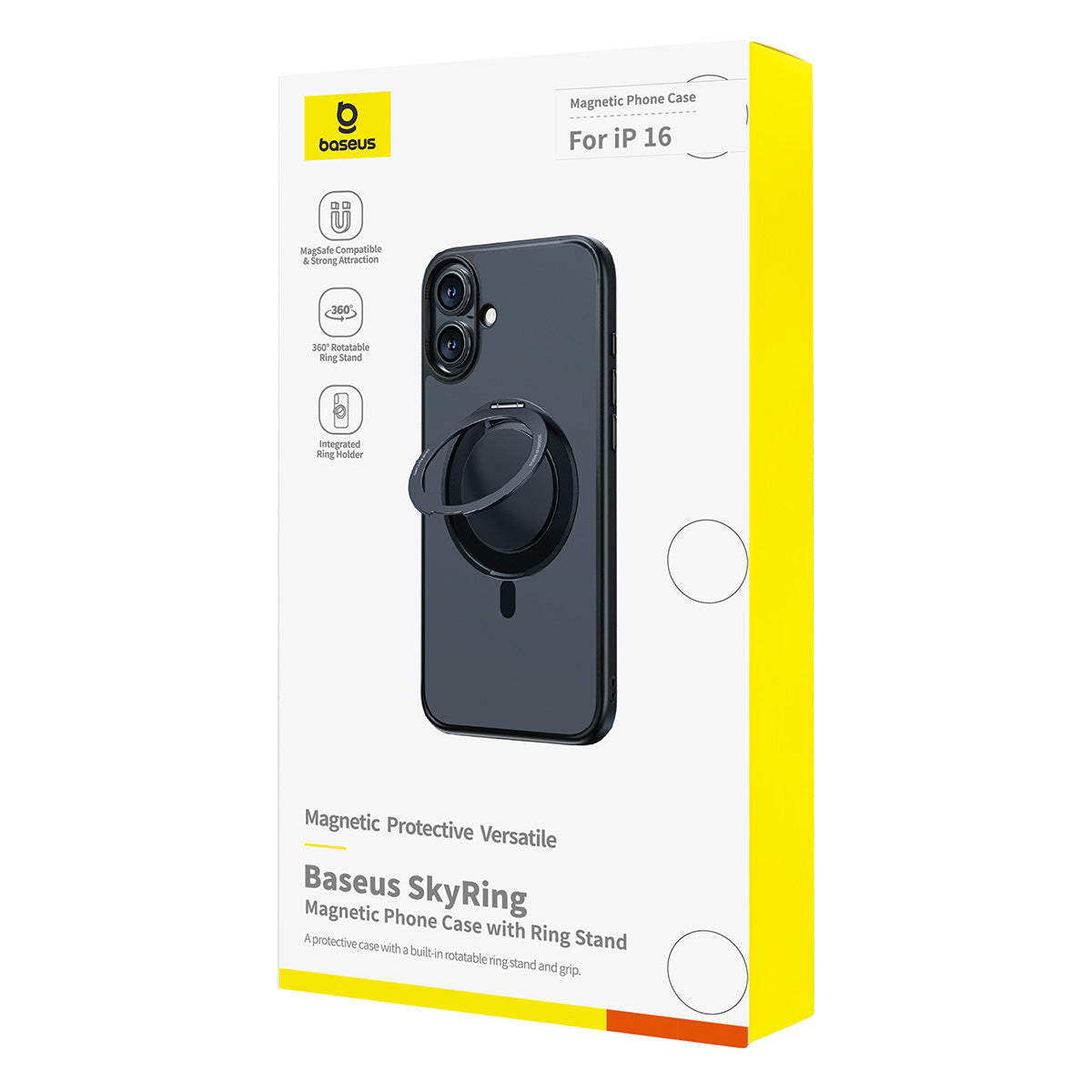 Baseus Skyring Magnetic Phone Case With Ring Stand For Iphone
