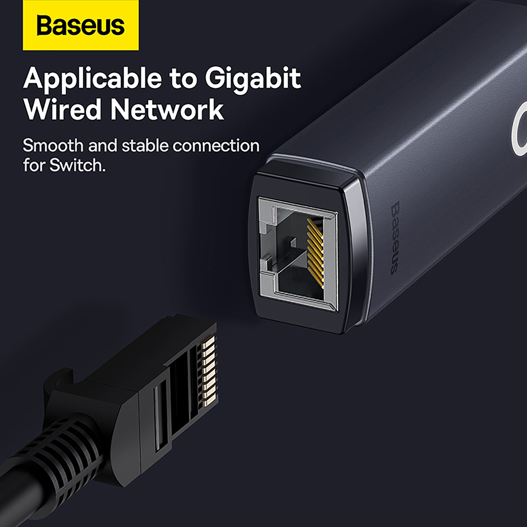 Baseus Lite Series Ethernet Adapter Type-C to RJ45 LAN Port 5