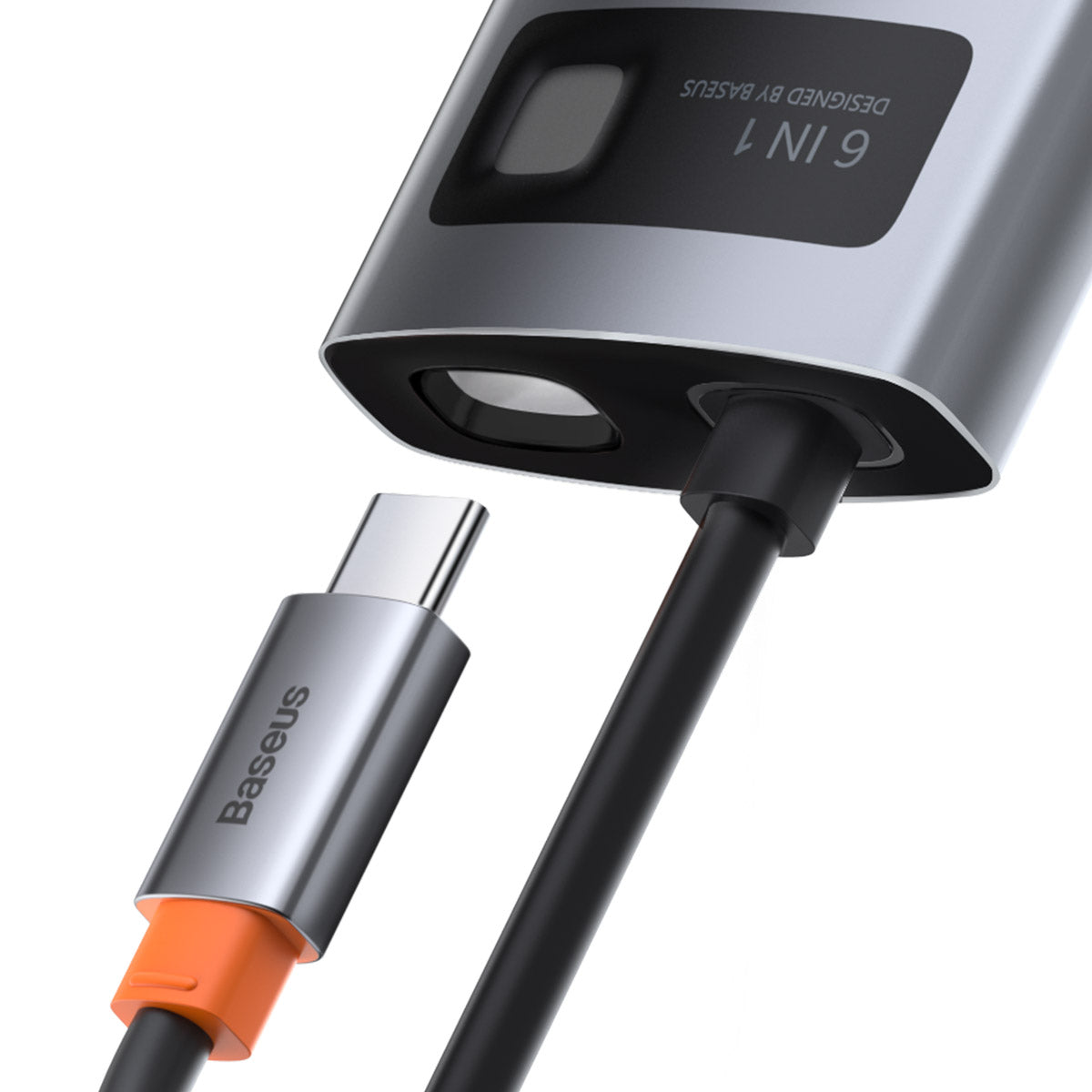 Baseus Metal Gleam Series 6 in 1 Multifunctional HDMI and RJ45 Type C Hub Silver 2