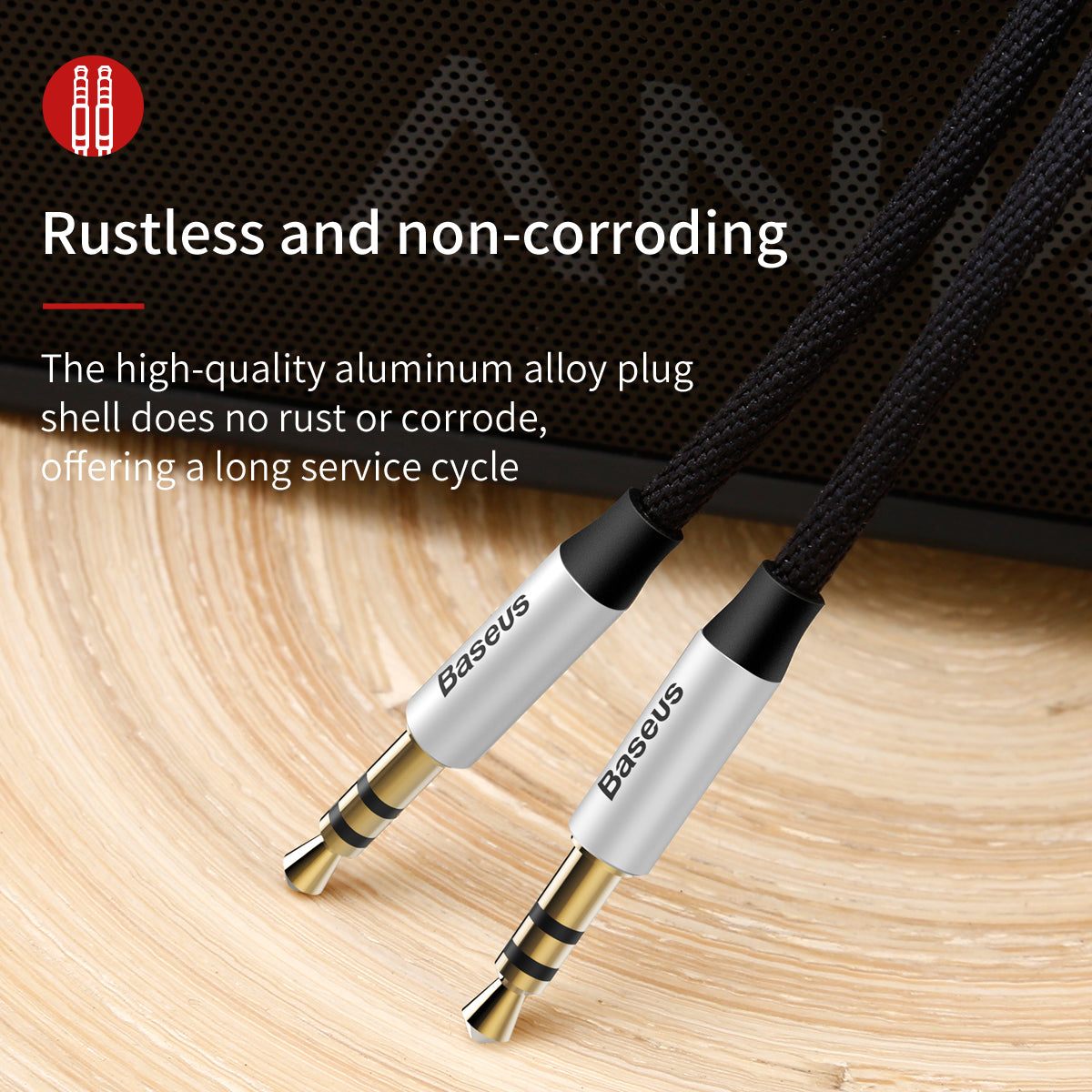 Baseus Yiven Series Audio Aux Cable 3.5mm to 3.5mm 1.5M Black 9
