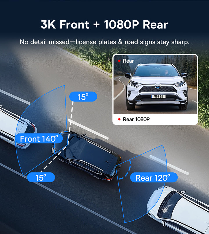 Baseus PrimeTrip VD1 Dash Cam 3K+1080p - Cosmic Black