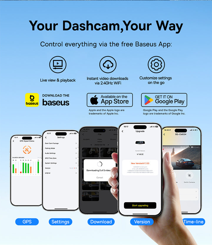Baseus PrimeTrip VD1 Dash Cam 3K+1080p - Cosmic Black