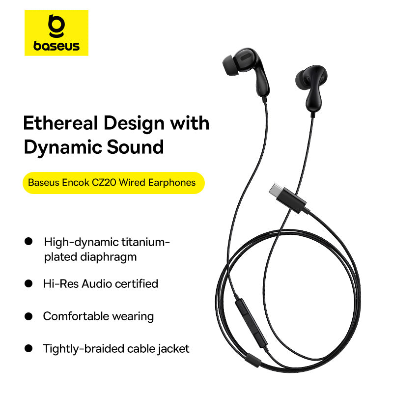 Baseus USB-C earphones with in-line microphone