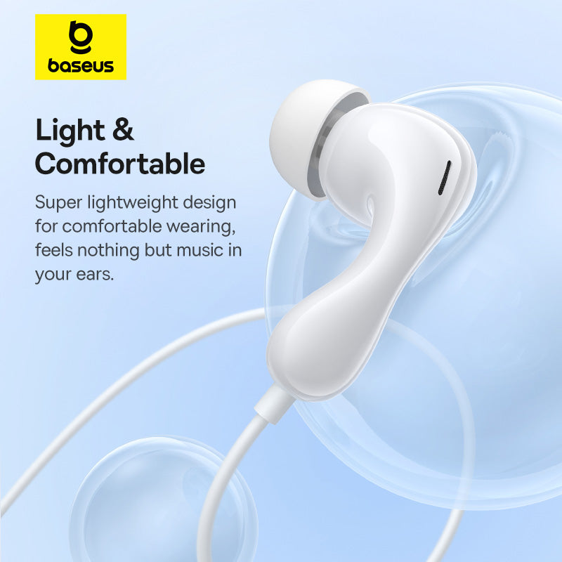 Baseus Encok CZ20 Wired Earphones - Moon White