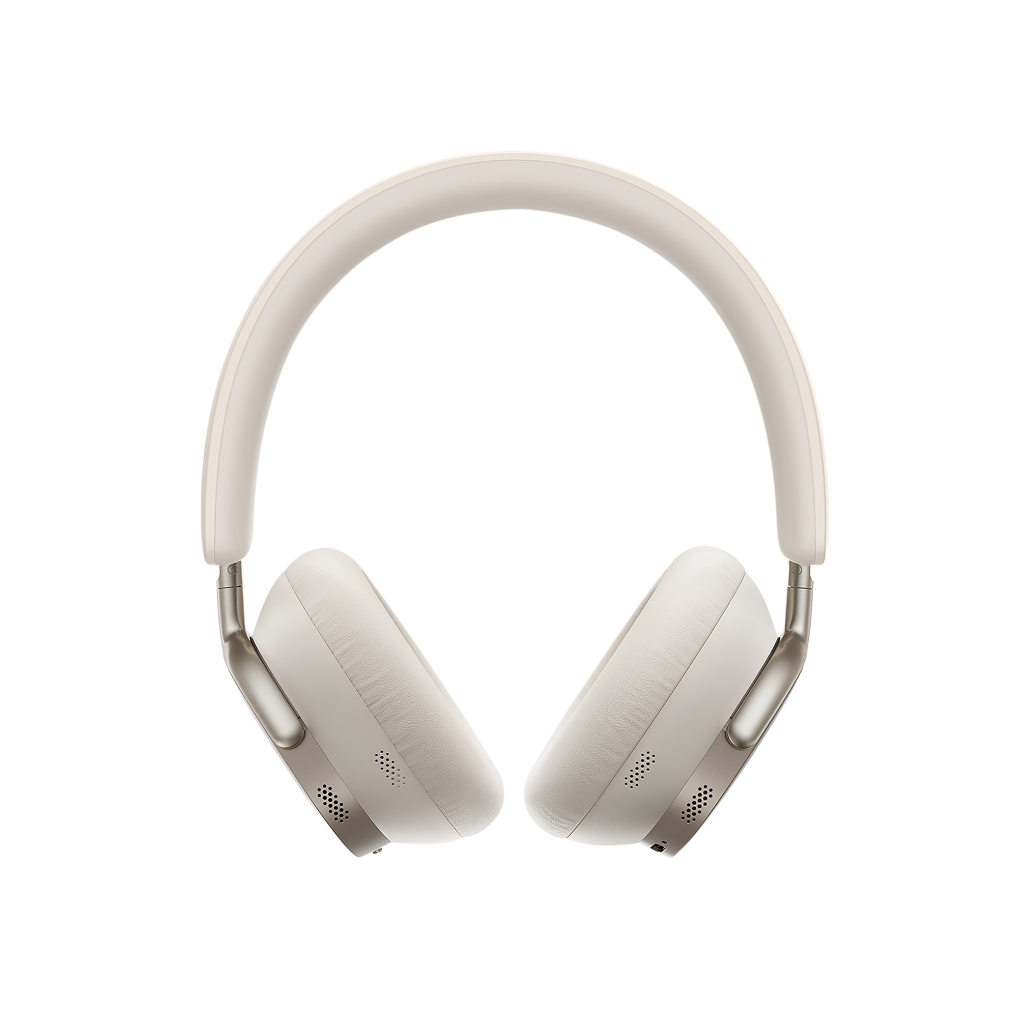 White headphones on a white background