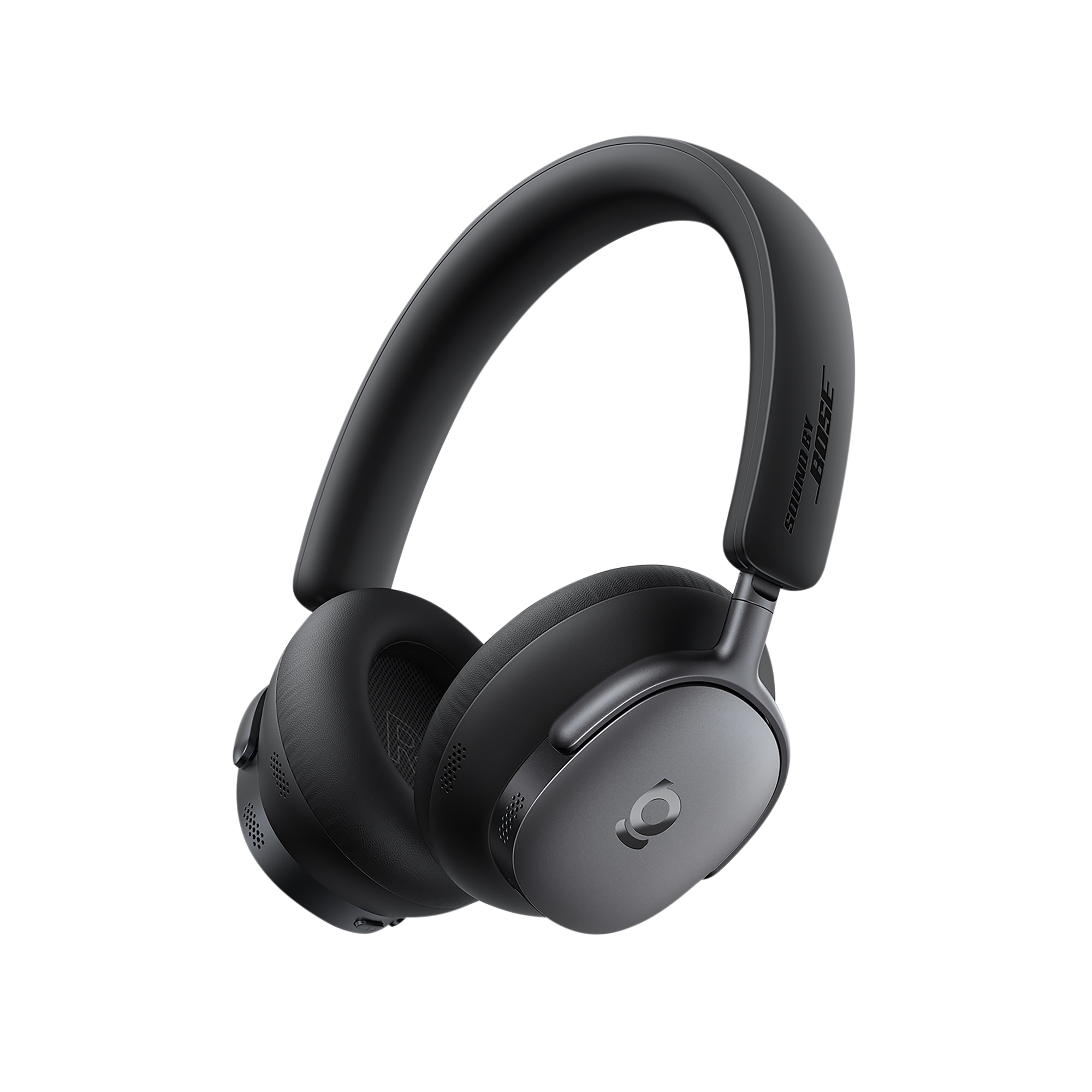 Black over-ear headphones on a white background