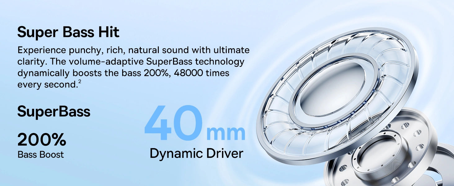 Super Bass for Baseus Bh1 Lite Wireless HeadPhones