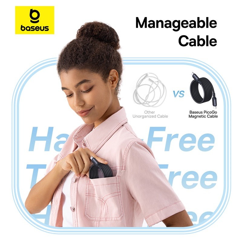 Baseus PicoGo Magnetic Liquid Silicone Fast Charging Cable USB-C to USB-C 240W 1m