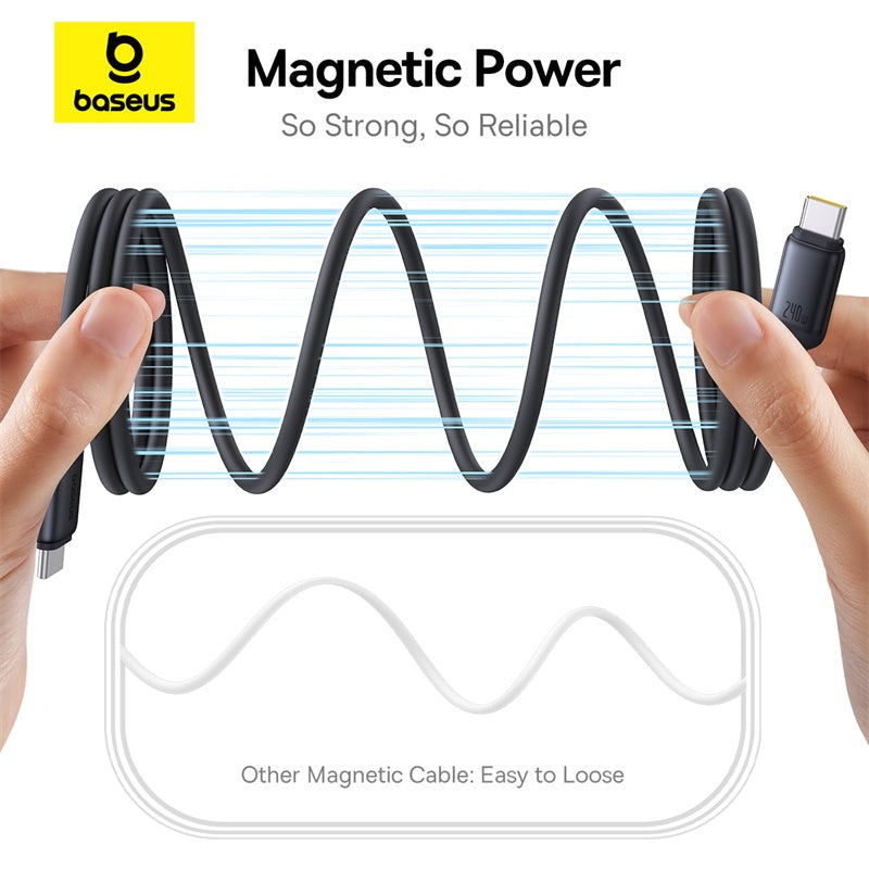 Baseus PicoGo Magnetic Liquid Silicone Fast Charging Cable USB-C to USB-C 240W 1m