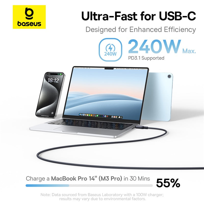 Baseus PicoGo Magnetic Liquid Silicone Fast Charging Cable USB-C to USB-C 240W 1m