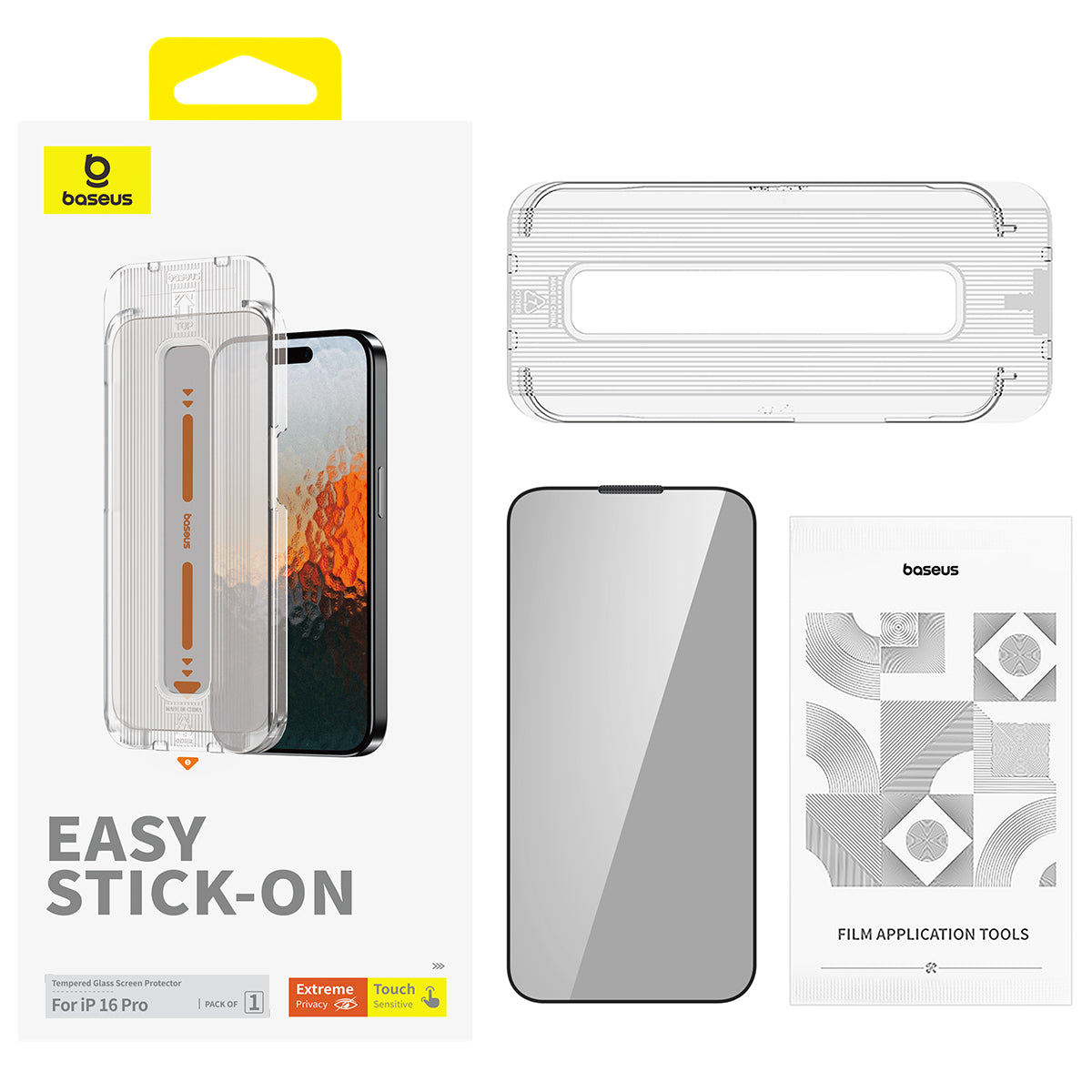 Baseus Sapphire Series Full-Coverage Privacy Protection Tempered Glass