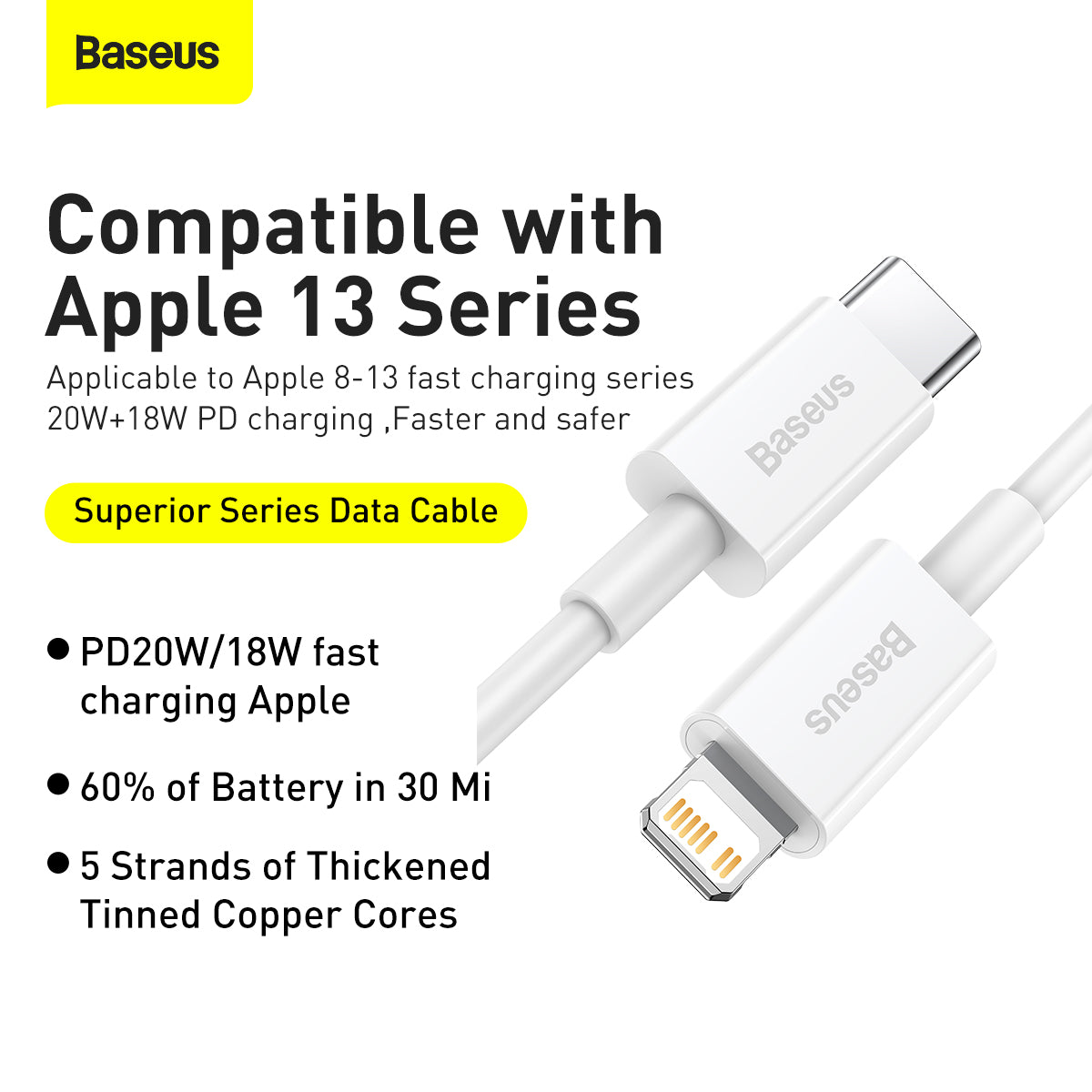Baseus Superior Series Fast Charging Data Cable Type-C to iP PD 20W 0.25m