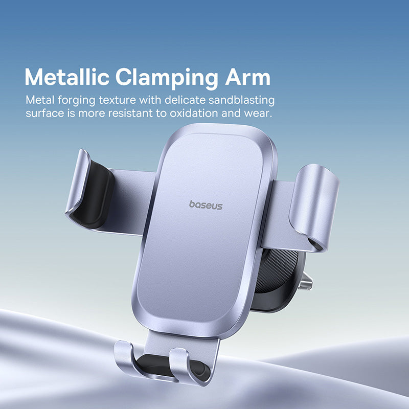 Baseus Metal Age Go silicone-padded phone clamp close-up